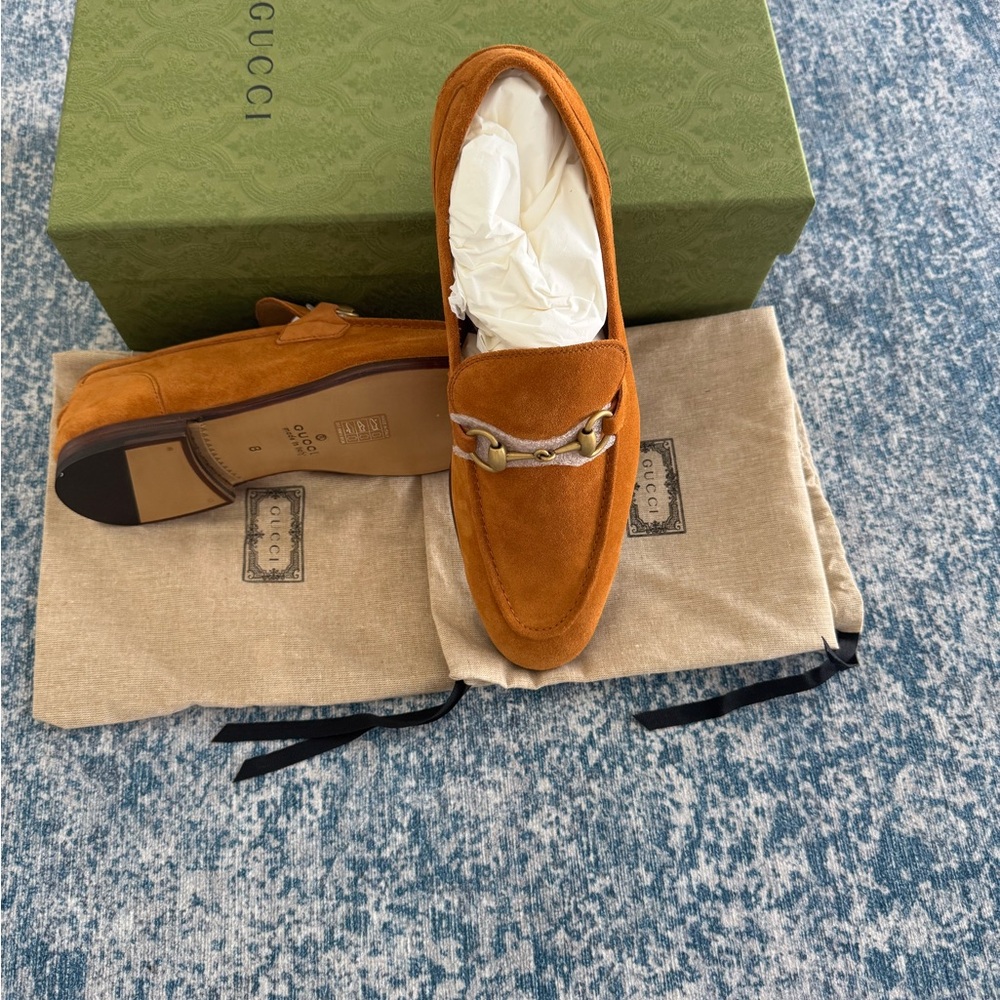 Gucci Burnt Orange Suede Loafers
